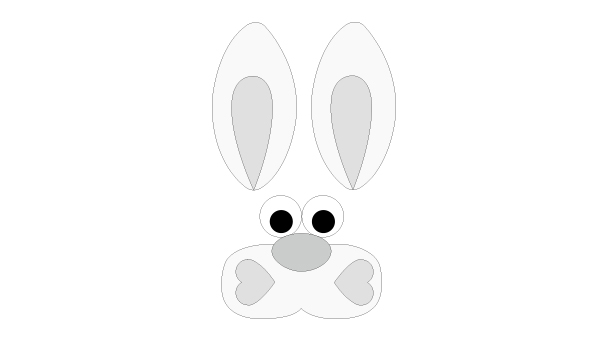 partes de la cara del conejo de pascua para pegar en la canasta